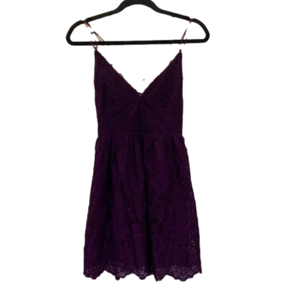 Tobi Wine Floral Lace Dress
